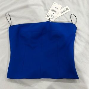 ZARA royal blue bustier top